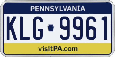 PA license plate KLG9961