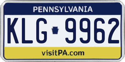 PA license plate KLG9962