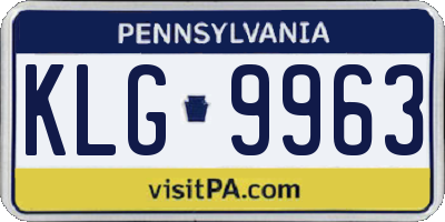 PA license plate KLG9963