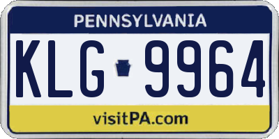 PA license plate KLG9964