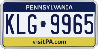 PA license plate KLG9965