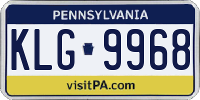 PA license plate KLG9968