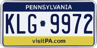 PA license plate KLG9972