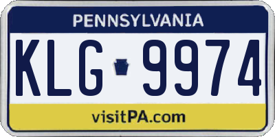 PA license plate KLG9974