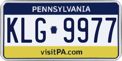 PA license plate KLG9977