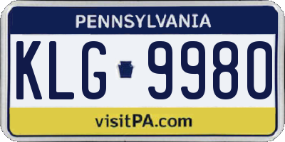 PA license plate KLG9980