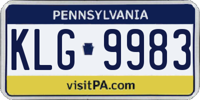PA license plate KLG9983