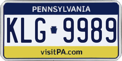 PA license plate KLG9989