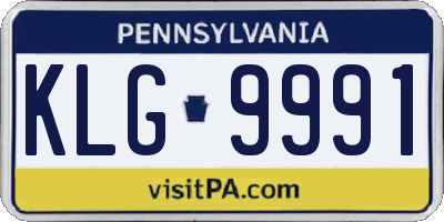 PA license plate KLG9991