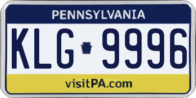 PA license plate KLG9996