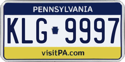 PA license plate KLG9997