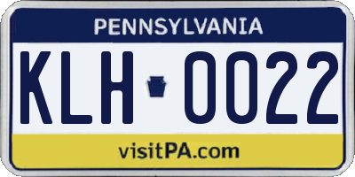 PA license plate KLH0022