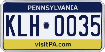 PA license plate KLH0035