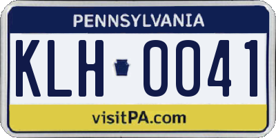 PA license plate KLH0041