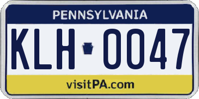 PA license plate KLH0047