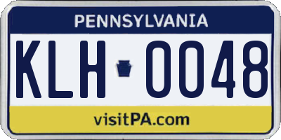 PA license plate KLH0048