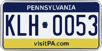 PA license plate KLH0053