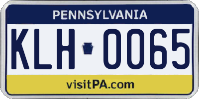 PA license plate KLH0065