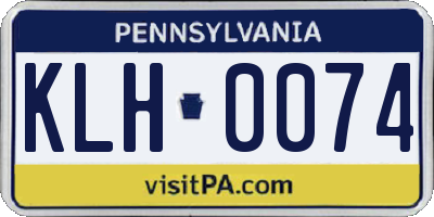 PA license plate KLH0074