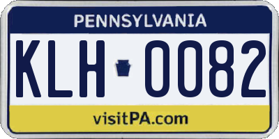 PA license plate KLH0082