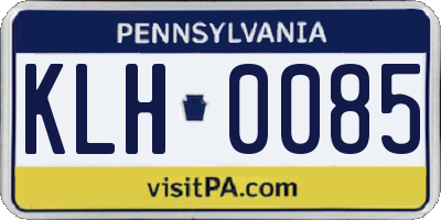 PA license plate KLH0085