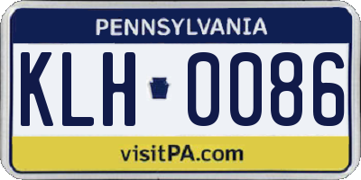 PA license plate KLH0086