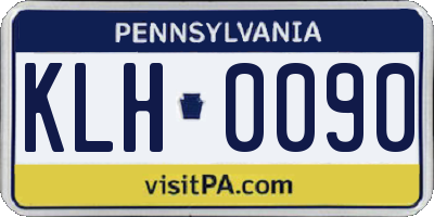 PA license plate KLH0090