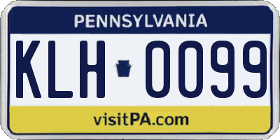 PA license plate KLH0099