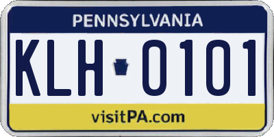 PA license plate KLH0101