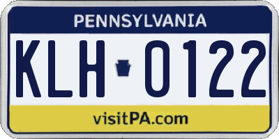 PA license plate KLH0122