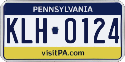 PA license plate KLH0124