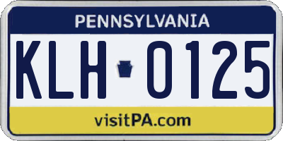 PA license plate KLH0125