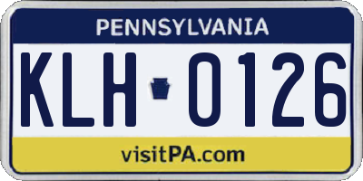 PA license plate KLH0126