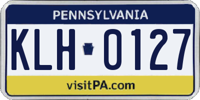 PA license plate KLH0127