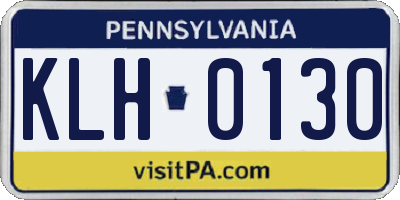 PA license plate KLH0130