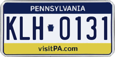 PA license plate KLH0131