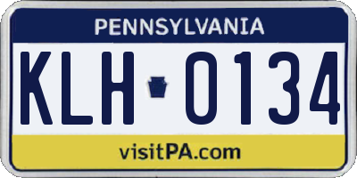 PA license plate KLH0134