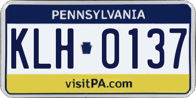 PA license plate KLH0137