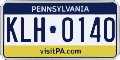 PA license plate KLH0140