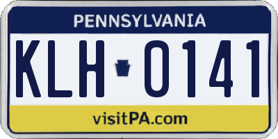PA license plate KLH0141