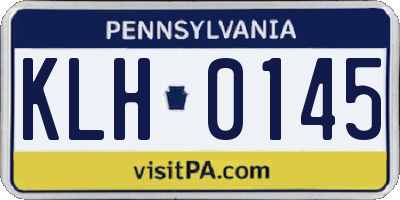 PA license plate KLH0145