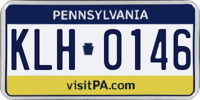 PA license plate KLH0146
