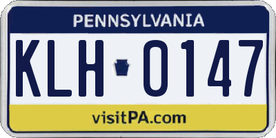 PA license plate KLH0147