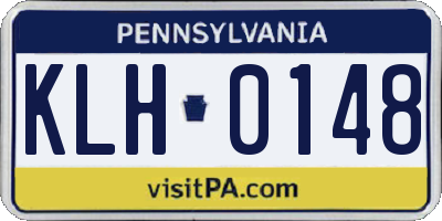 PA license plate KLH0148