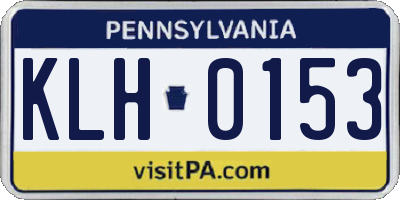 PA license plate KLH0153
