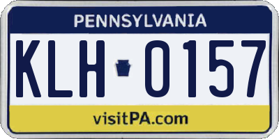PA license plate KLH0157