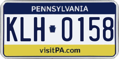 PA license plate KLH0158