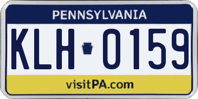 PA license plate KLH0159