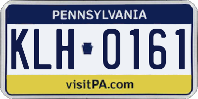 PA license plate KLH0161