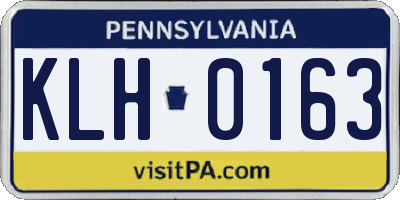 PA license plate KLH0163